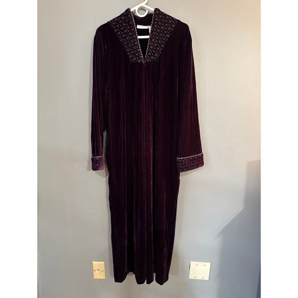 Adonna | Intimates & Sleepwear | Adonna Velour Dark Purple Long House ...